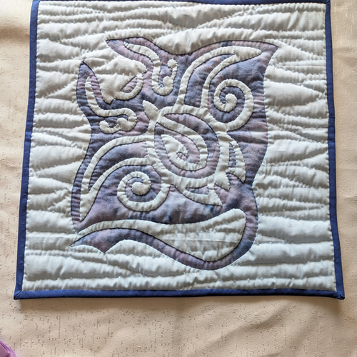 ハワイアンキルト マンタレイ タペストリー ティーポットマット こ物置