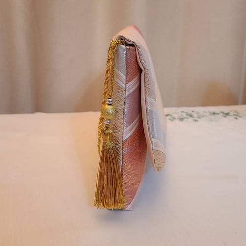 桜模様シルク着物帯の2ways クラッチバック クラッチバッグ miyuki