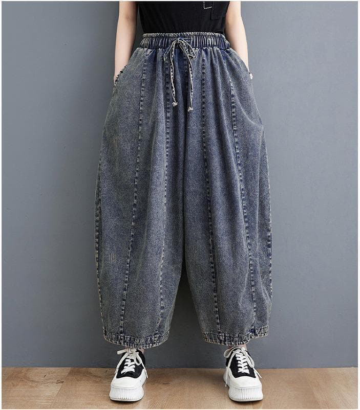 新品 大きいサイズ　ウォッシュ加工 ゆったり デニムパンツ ジーンズ秋冬3L