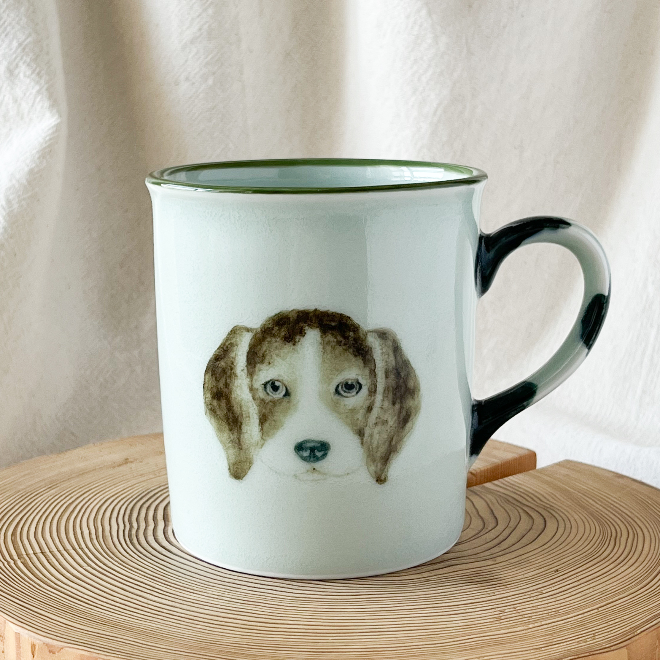 チコロット❤️すべて手描き❤️染付け❤️マグ❤️マグカップ❤️軽い❤️可愛い❤️ビーグル犬