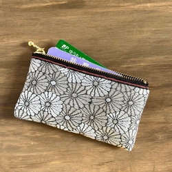 畳縁　菊花　硬幣錢包　名片夾　日式　雛菊　白菊花 第3張的照片