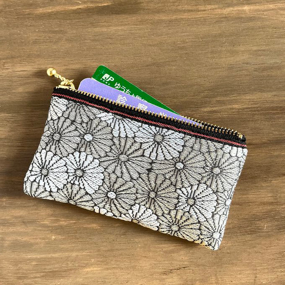 畳縁　菊花　硬幣錢包　名片夾　日式　雛菊　白菊花 第3張的照片