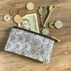 畳縁　菊花　硬幣錢包　名片夾　日式　雛菊　白菊花 第2張的照片