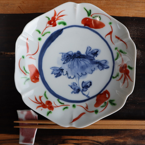 呉須赤絵六角打ち込み皿 小皿 陶つちやま 通販 20336784｜Creema(クリーマ)