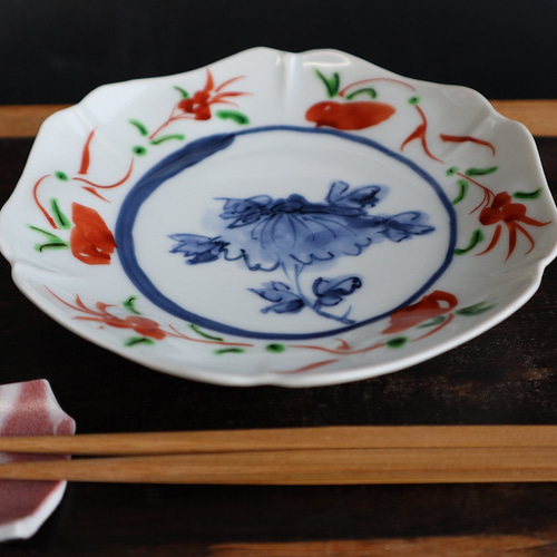 呉須赤絵　仏桑華図　明朝末期　皿 明末清初 呉須赤絵大皿 7寸 21cm 銀継ぎ Yahoo!オークション - 3 日本