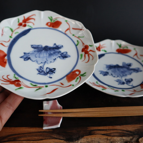 呉須赤絵六角打ち込み皿 小皿 陶つちやま 通販 20336784｜Creema(クリーマ)