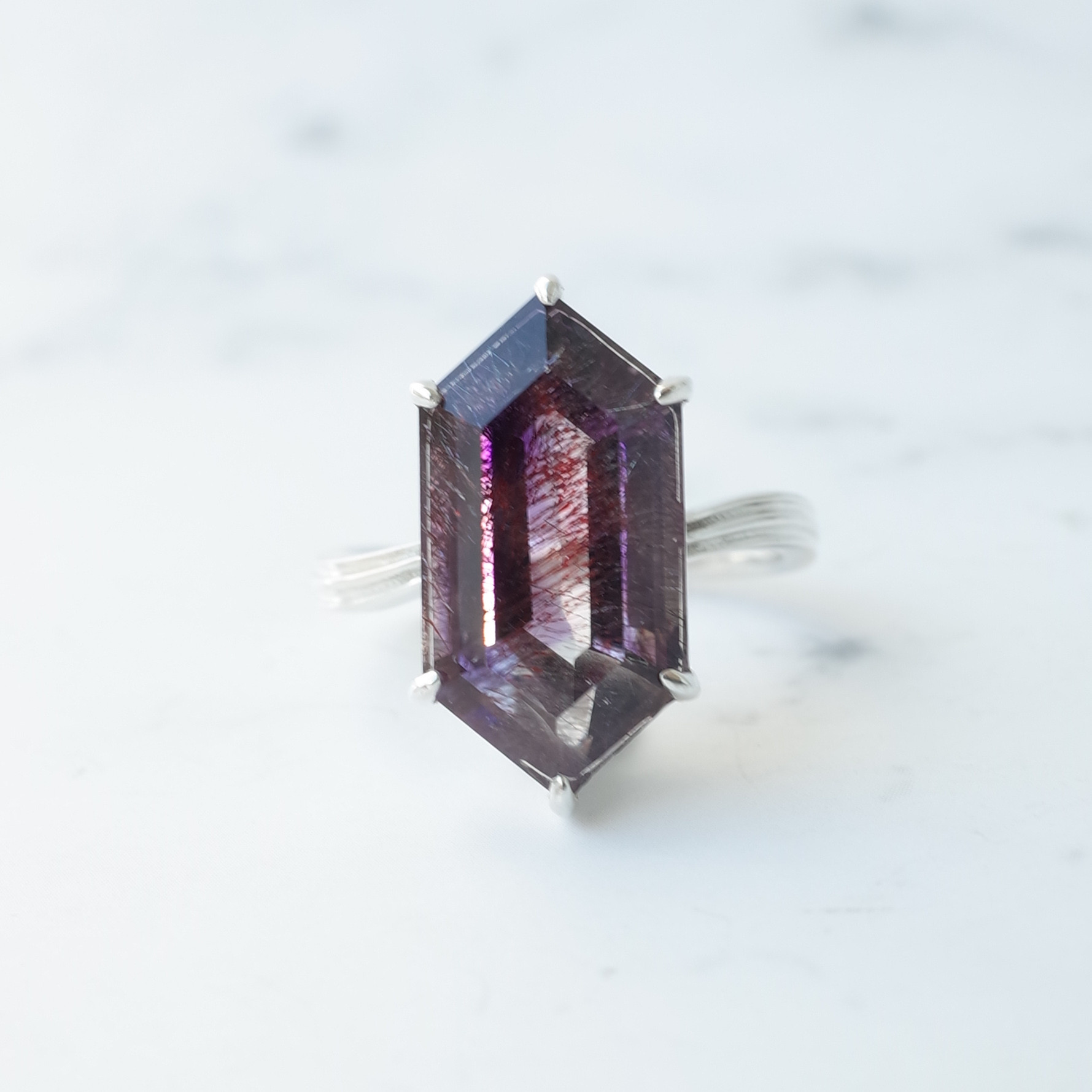 ゲーサイトインアメシスト リング / Silver