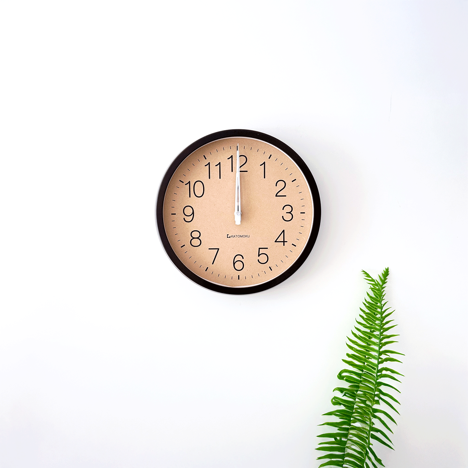 KATOMOKU muku wall clock 2 ブラウン km-45BR 掛け時計 木製 静か