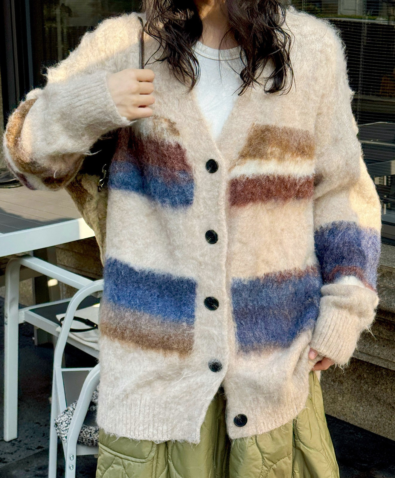 2色レディースニット　秋冬春　　カーディガン　おしゃれセーター　　暖かい　Vネック　ジャケット　カーディガン上着