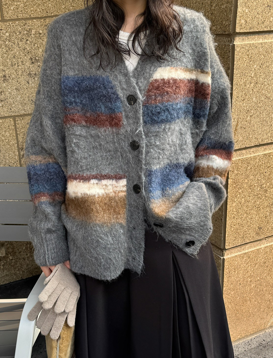 2色レディースニット　秋冬春　　カーディガン　おしゃれセーター　　暖かい　Vネック　ジャケット　カーディガン上着