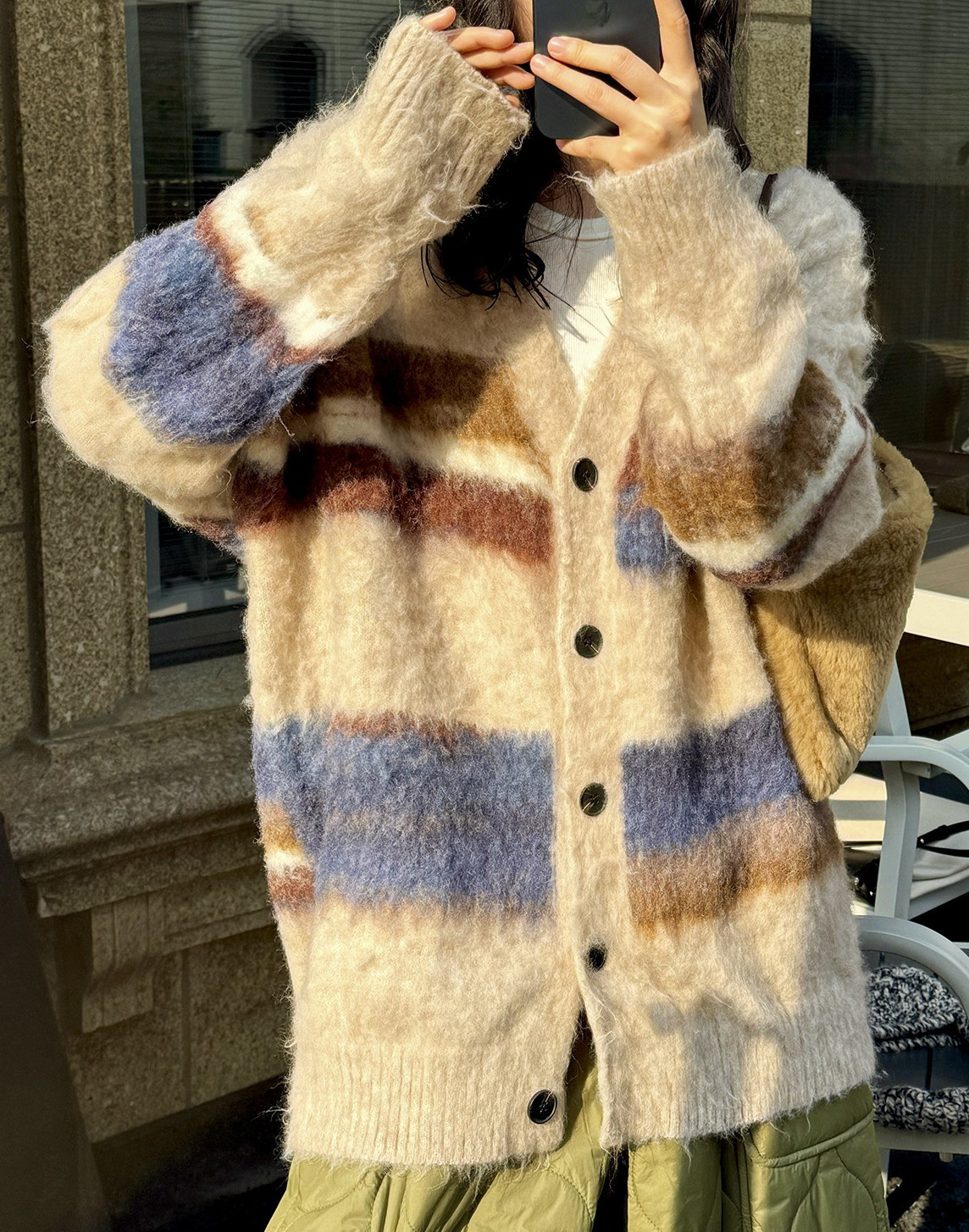 2色レディースニット　秋冬春　　カーディガン　おしゃれセーター　　暖かい　Vネック　ジャケット　カーディガン上着