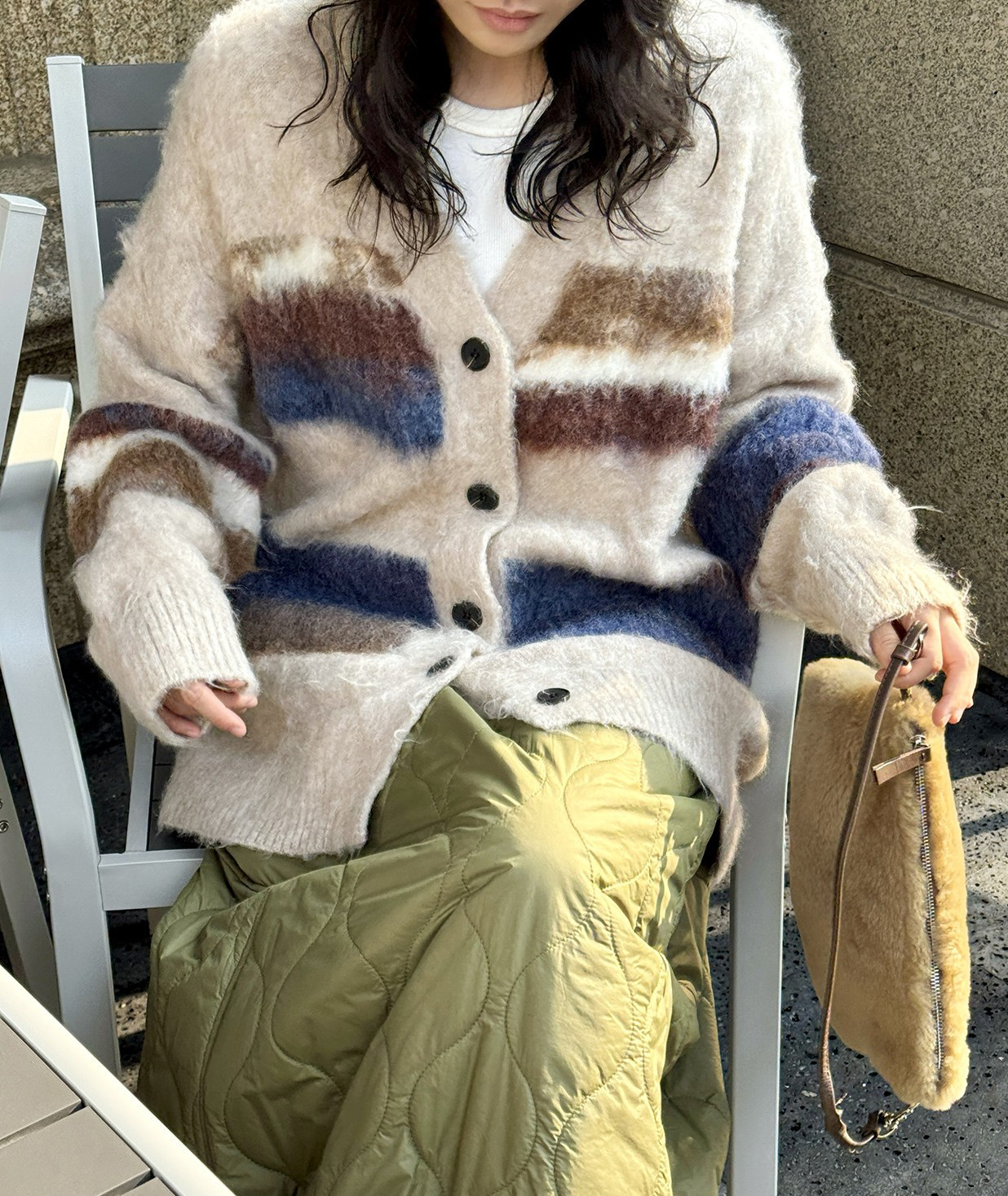 2色レディースニット　秋冬春　　カーディガン　おしゃれセーター　　暖かい　Vネック　ジャケット　カーディガン上着