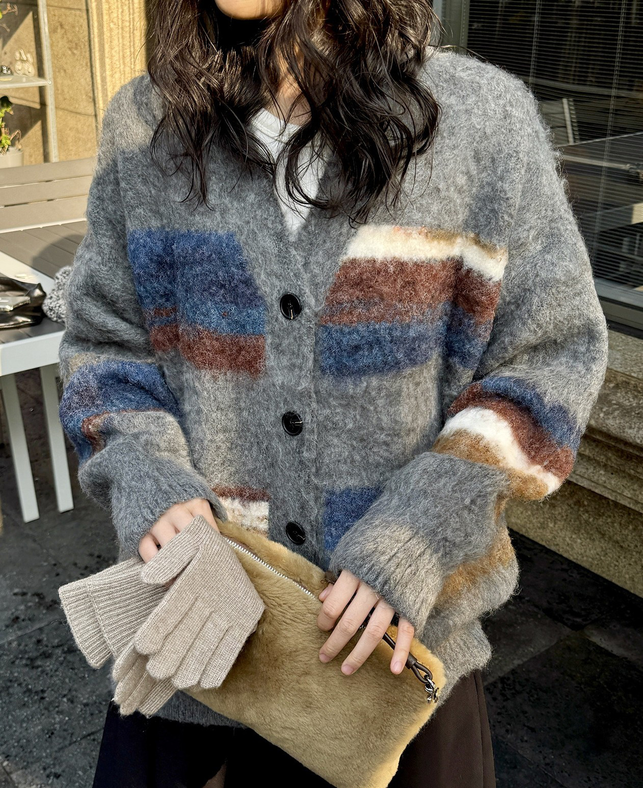 2色レディースニット　秋冬春　　カーディガン　おしゃれセーター　　暖かい　Vネック　ジャケット　カーディガン上着