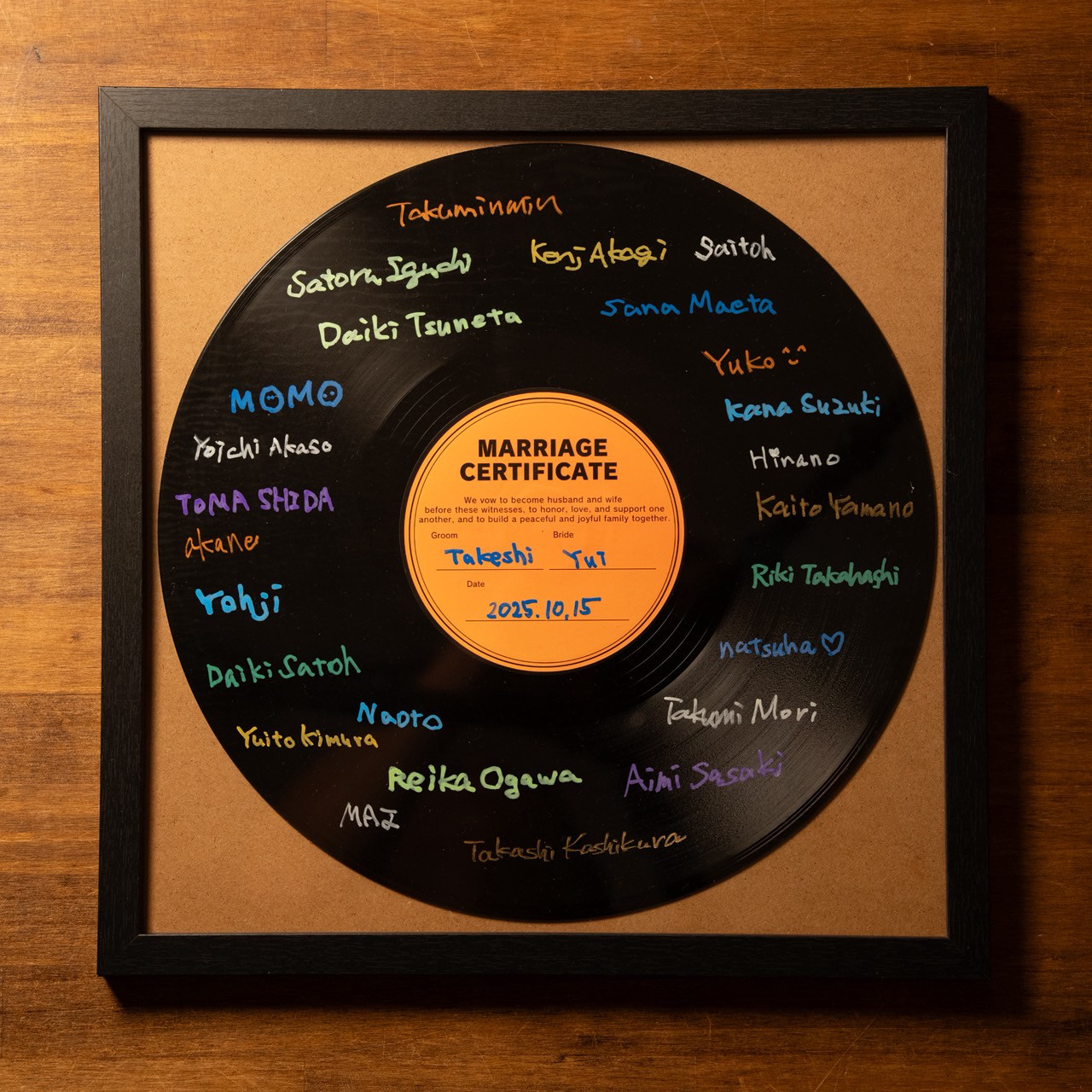 【ラベルからデザインしたい✨】 レコード結婚証明書⌇額縁付き