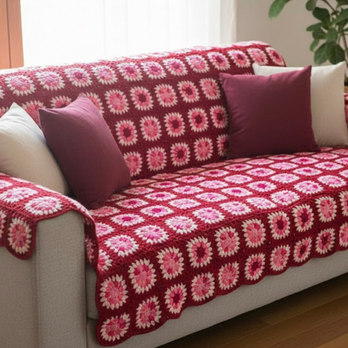 圧縮発送多色グラニースクエアマルチカバーハンドメイド 手編みグラニースクエア カラフルブランケット マルチカバー - メルカリ