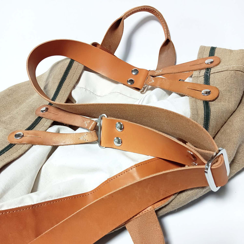 フランス軍リネンショルダーバッグ トートバッグ デッドストック 実物