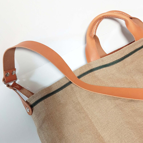 フランス軍リネンショルダーバッグ トートバッグ デッドストック 実物