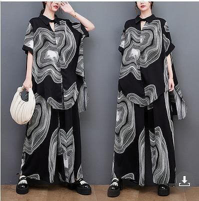 大きいサイズ レディース 春 夏 セットアップ　トップス　パンツ　新品 半袖　秋