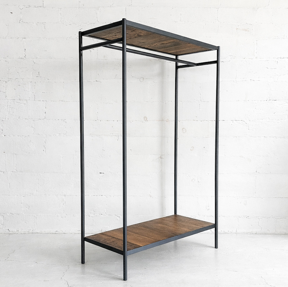 アイアンハンガーラック コートハンガー アイアン家具のオーダーメイド 店舗什器 アイアン什器 ホワイトオーク