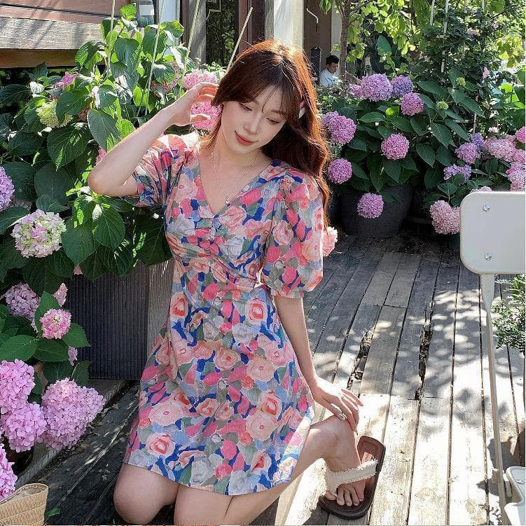 大きいサイズ レディース ワンピース　花柄　春夏 秋 新品 半袖