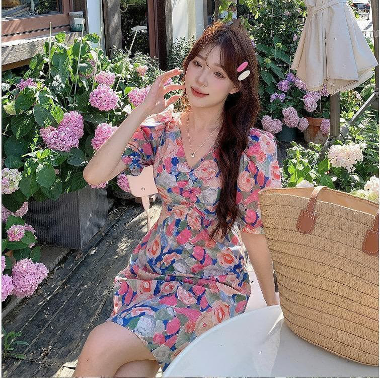 大きいサイズ レディース ワンピース　花柄　春夏 秋 新品 半袖