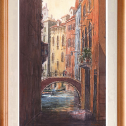 水彩画 ヴェネツィア ゴンドラの風景　一点物 it-63620eb937ab8-1200.jpg