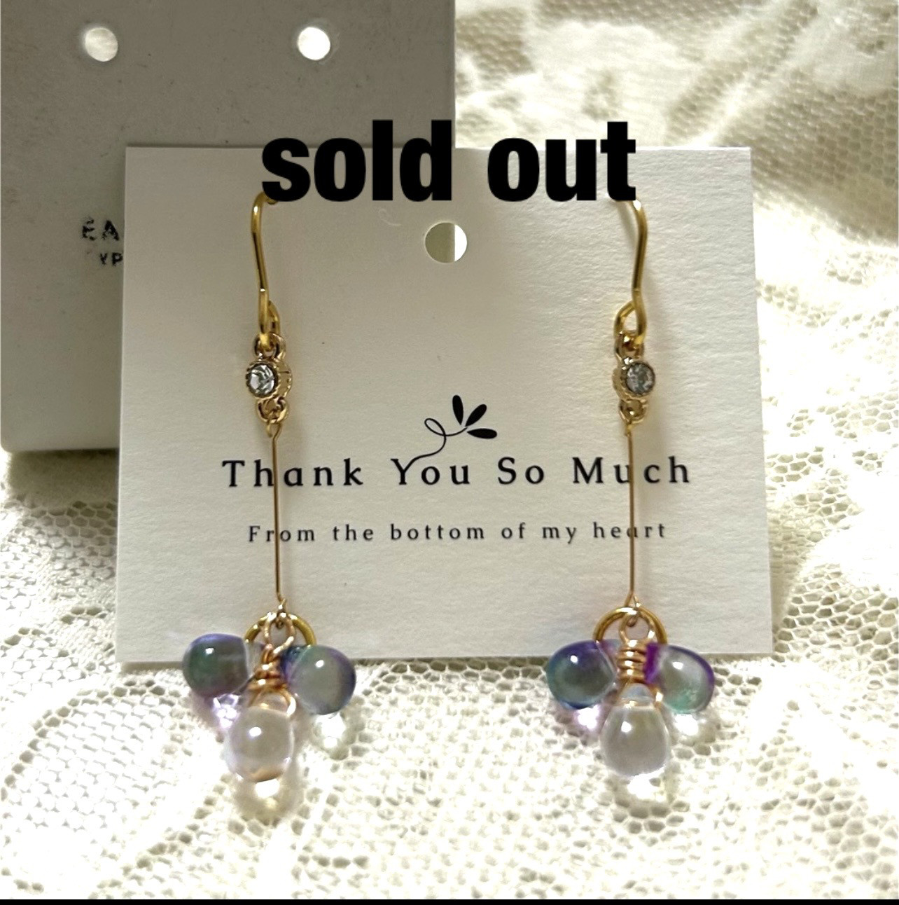 «947»◤完売◢クリア鈴丸ドロップビーズ*グラデーション*淡いパープルが美しい 947»◤完売◢クリア鈴丸ドロップビーズ*グラデーション*淡い淡い