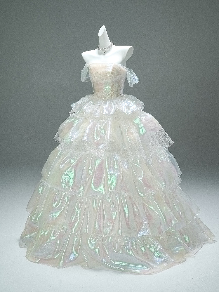 受注制作 ドレス 光沢 ウェディングドレス 上品 綺麗 豪華 プリンセス 演奏会 成人式 ロング CQ037