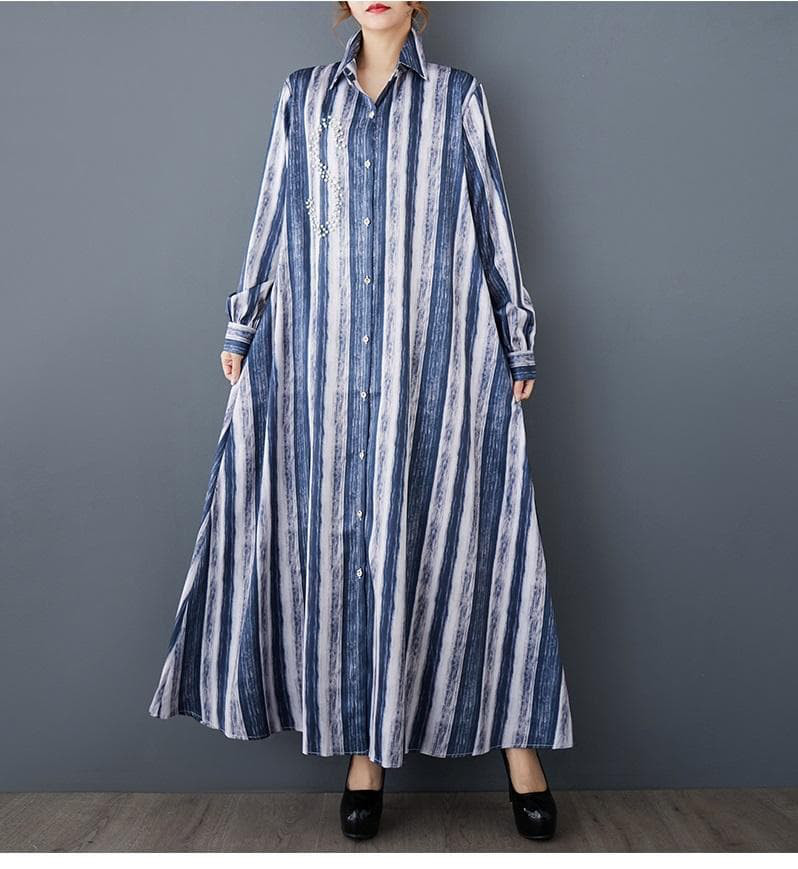 大きいサイズ ロング　ワンピース　シャツ　レディース 春夏　 新品 長袖