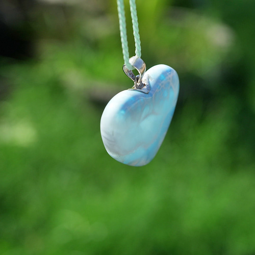 ♡大きめハートラリマー♡ネックレス 極上大きなハート☆ラリマー シルバーネックレス2251 ネックレス