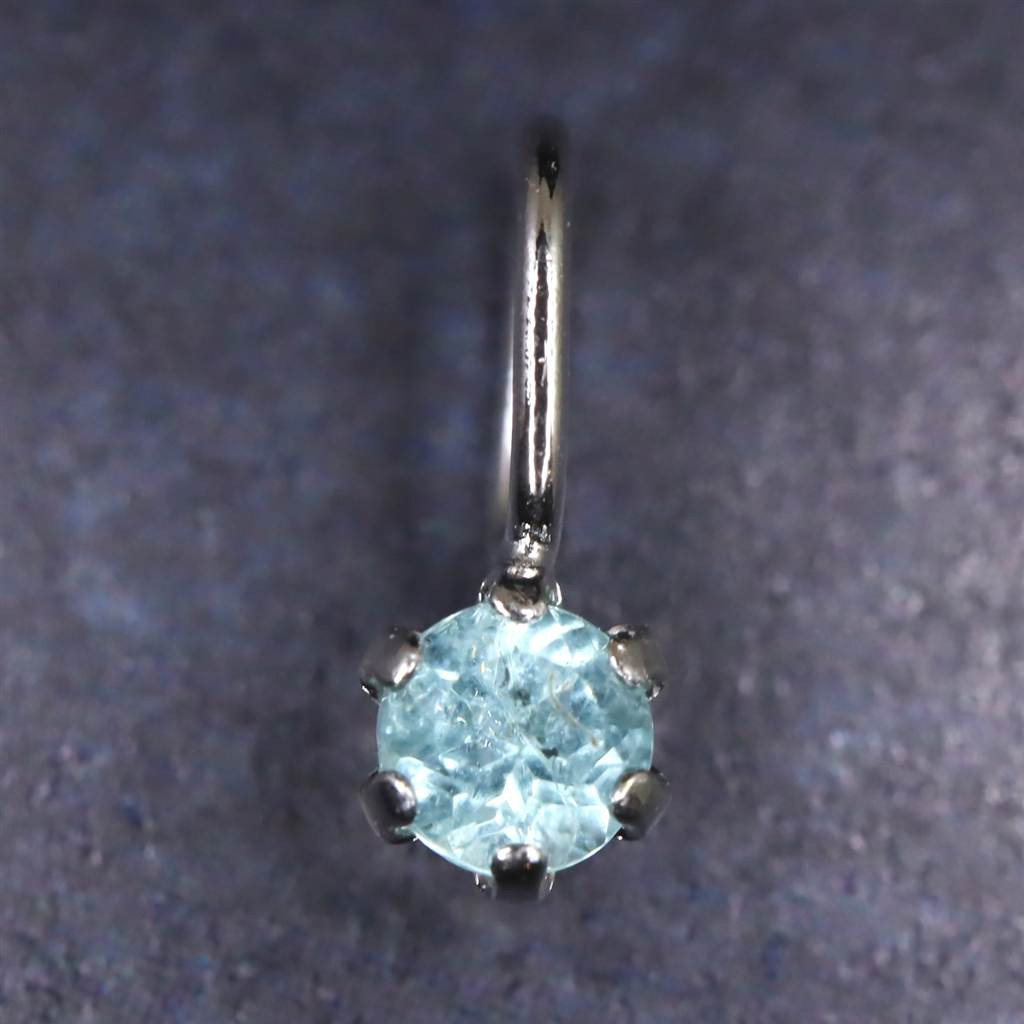 パライバトルマリン 2.5mmラウンドカット ペンダント 18KWG 0.05ct #21795