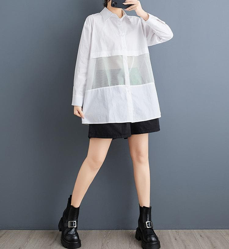 大きいサイズ シアー　トップス　レディース 秋冬　春 新品 長袖　シャツ