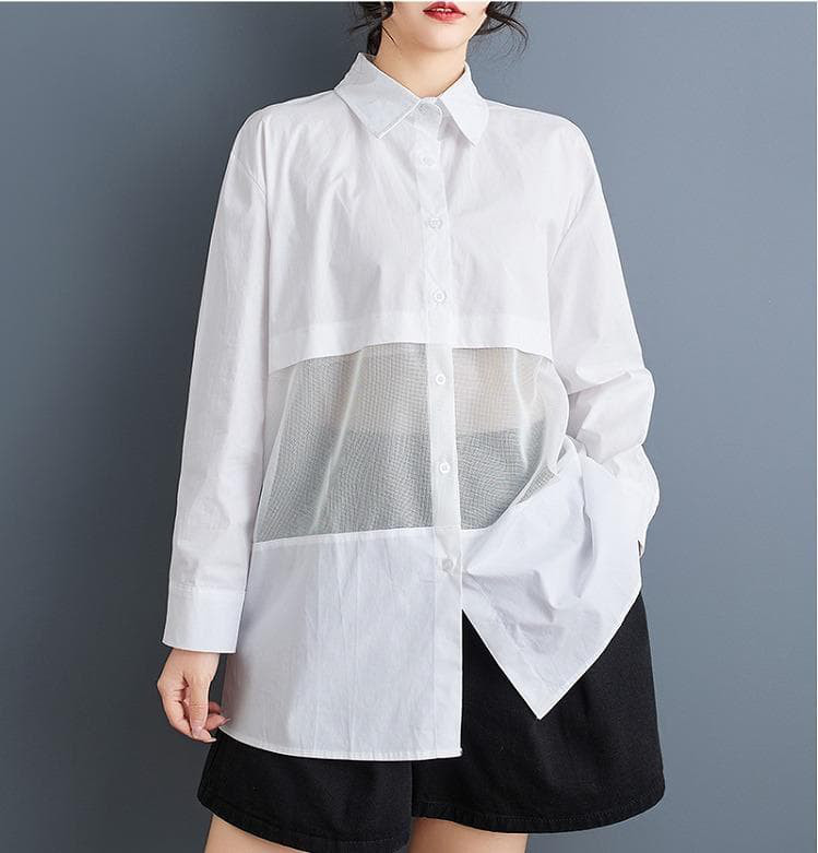 大きいサイズ シアー　トップス　レディース 秋冬　春 新品 長袖　シャツ