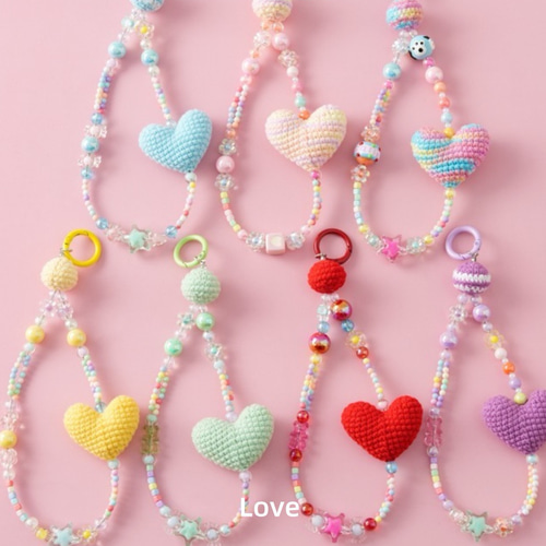 毛糸 手作り 編みぐるみ キーホルダー バッグチャーム 携帯ストラップ