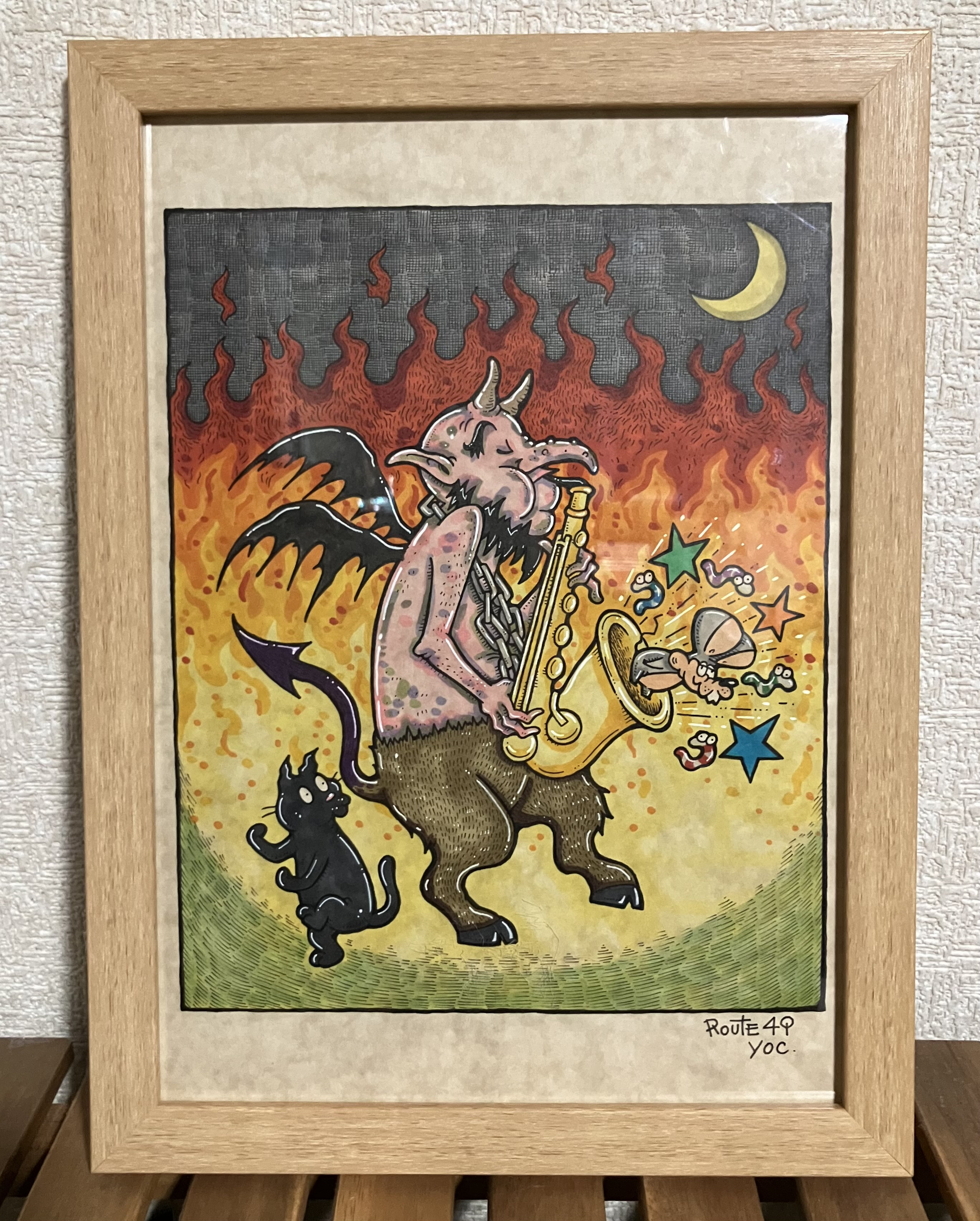 【The sound played by the devil】動物 マーカー 原画 絵