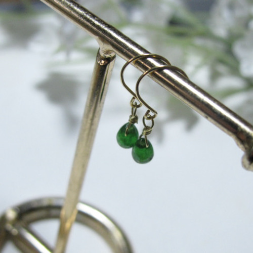 k18YG*グロッシュラーガーネットのフックピアス ピアス（フック