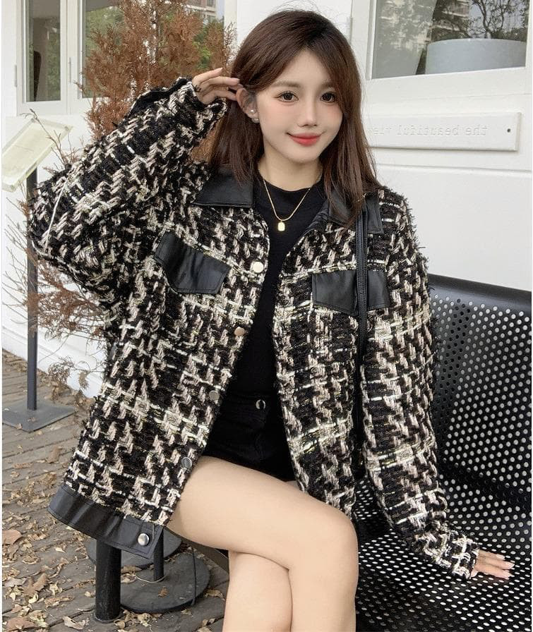 大きいサイズ レディース コート　ジャケット　ツイード　春 秋冬 新品 長袖