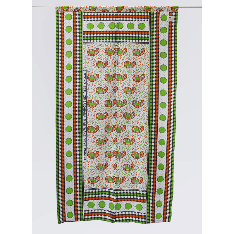 カンガの暖簾（のれん）ペイズリー 模様替え おしゃれ ドア キッチン 綿 室内 野外 アフリカ布