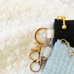 おとぼけだいなそー+足跡　選べるコインケース　H9W12.5 ヌビ　ミニポーチ　恐竜ベイビー　恐竜　オリジナル　刺繍 3枚目の画像