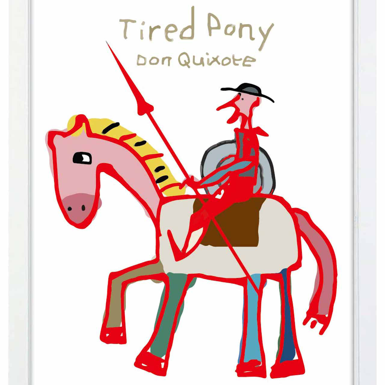 疲れたポニー　馬　送料無料　イラスト　お気に入り9600件突破　アートポスター　アート/sei検索新着順　3933-2