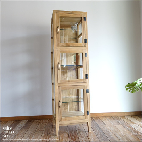 美品⭐︎チーク総無垢ショーケース台形⭐︎アンティーク チーク総無垢