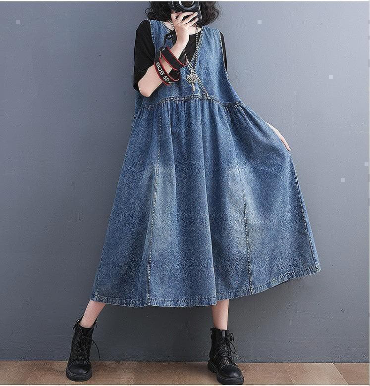 大きいサイズ レディース デニム　ワンピース　新品　サロペット　スカート