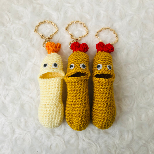 海老天エビフライあみぐるみ リップケース キーホルダー 【専用ケース