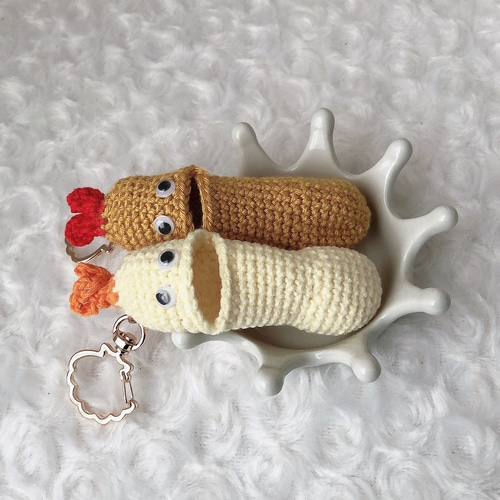 海老天エビフライあみぐるみ リップケース キーホルダー 【専用ケース