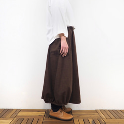 Furusuバルーンスカート（木綿 焦茶）【受注生産対応】 4枚目の画像