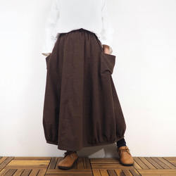 Furusuバルーンスカート（木綿 焦茶）【受注生産対応】 2枚目の画像