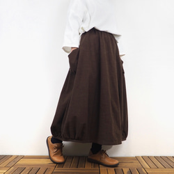 Furusuバルーンスカート（木綿 焦茶）【受注生産対応】 3枚目の画像