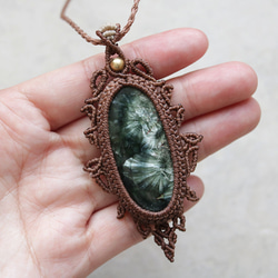 セラフィナイトマクラメネックレス｜天然石エスニックアジアンエキゾチックなアクセサリーmac443 3枚目の画像