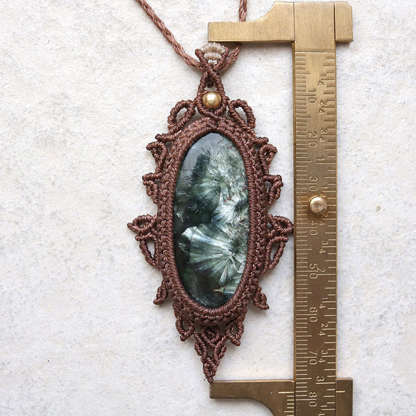 セラフィナイトマクラメネックレス｜天然石エスニックアジアンエキゾチックなアクセサリーmac443 11枚目の画像