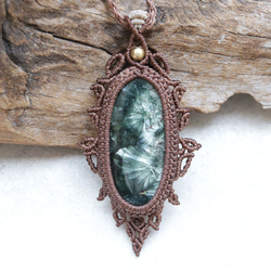 セラフィナイトマクラメネックレス｜天然石エスニックアジアンエキゾチックなアクセサリーmac443 4枚目の画像